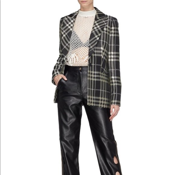 Self-Portrait Jackets & Blazers - Self Portrait Checked Jacquard Blazer Jacket 0 XS